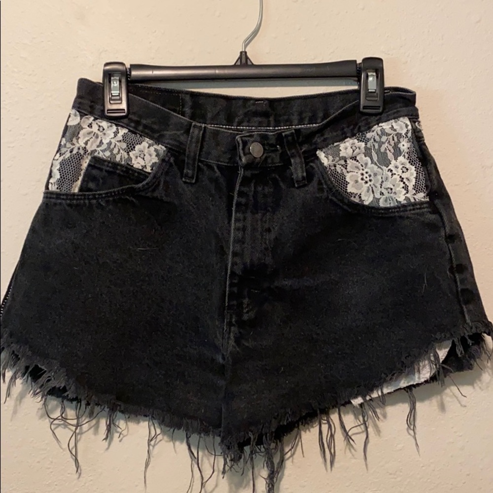 Black Denim Shorts handmade